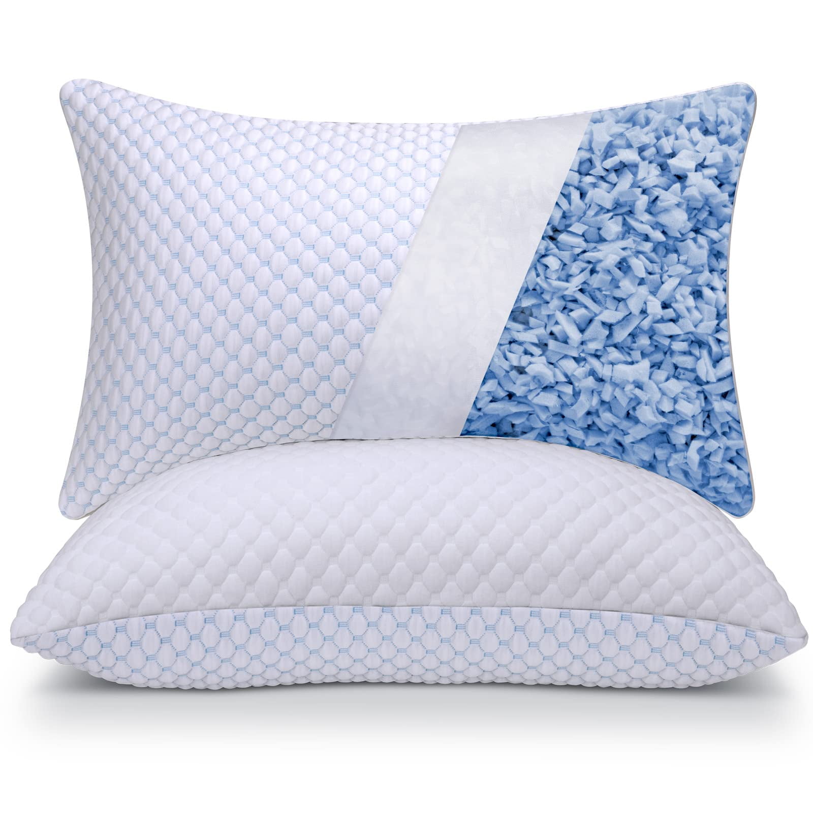 Pillows Osbed, Espuma Viscoelástica Triturada, Tamaño Queen, Juego De 2