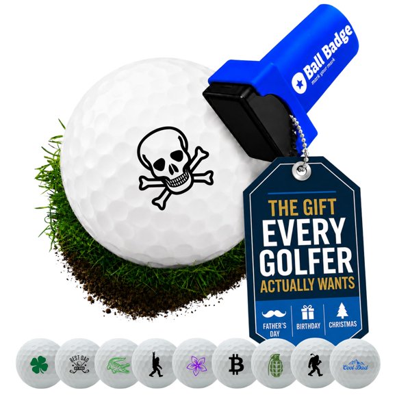 Estampilla de Golf Alibi Golf Calavera y Huesos Cruzados