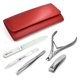 thumbnail image 1 of Cortaúñas GERMANIKURE 5 piezas con estuche de cuero rojo, 1 of 9