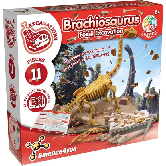 Kit de excavación de fósiles de dinosaurio Science4you Brachiosaurus para 6+ años
