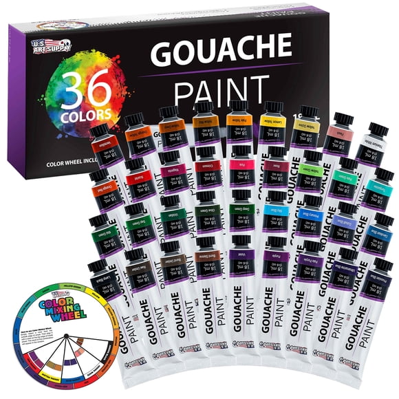 Set de pintura gouache U.S. Art Supply Professional, 36 colores, 18 ml