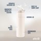 thumbnail image 2 of Botella de agua Ello Pop & Fill de acero inoxidable, 650 ml, color crema, 2 of 7