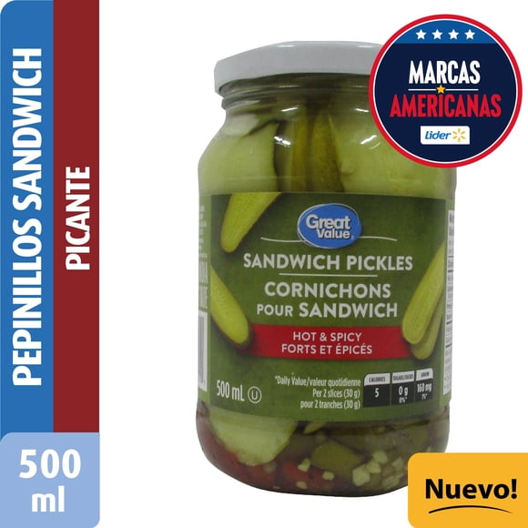 Pepinillos Rebanados Picantes Frasco, Drenado 285 g - Neto 508 g