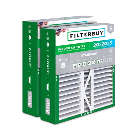 Filtro De Aire Filterbuy 19.6X19.9X4.4 Cm Merv 8 Paquete De 2