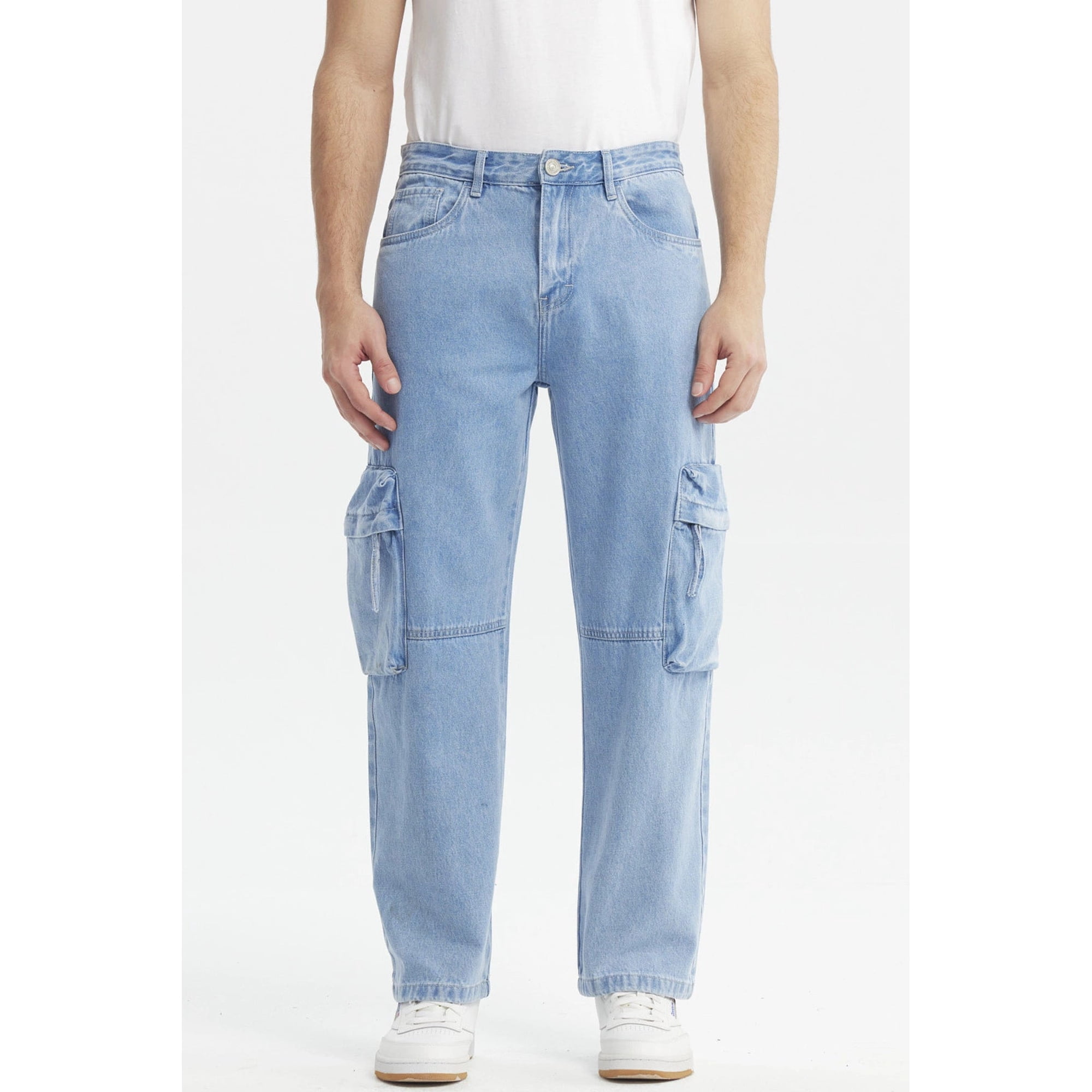 Fashionspark - Jeans Hombre Baggy Multicargo Azul Claro