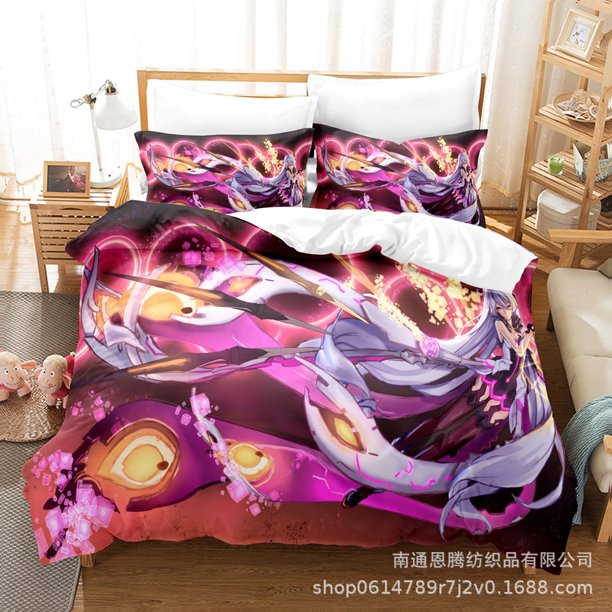 Honkai Impact 3 Bedding Set Kawaii Girl Bed Set Aldult Kid Bedroom Duvetcover Sets