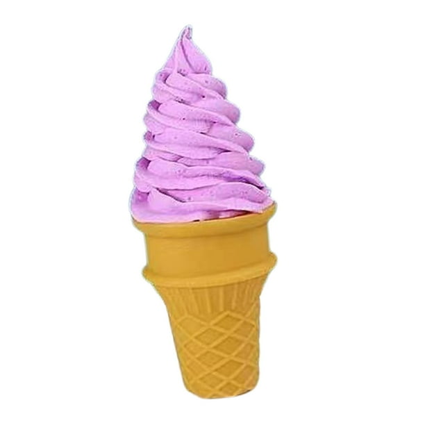 Modelo De Comida De Cono De Helado Falso Para Exhibir Postres, Accesorios Para Fotos, Decoración De Escritorio, Violeta