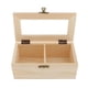 thumbnail image 1 of Caja de joyería de madera lisa Caja de organizador de caja de té Caja de almacenamiento con cerradura 2 ranuras, 1 of 3