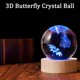 thumbnail image 3 of Lámpara nocturna QIANRUNA 3D con forma de bola de cristal con forma de mariposa, 60 mm, 3 of 6