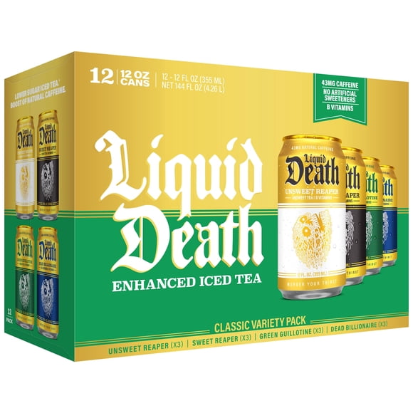 Té helado Liquid Death Classic Variety 355 ml pack de 12