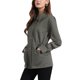 thumbnail image 4 of INSPIRE CHIC Chaquetas utilitarias para mujeres de regreso a clases con cintura de cordón, bolsillos con solapa, cremallera y botones Gris XL, 4 of 6