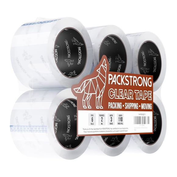 Cinta de Empaque Transparente Packstrong 6 Rollos 7.5 cm x 100 m