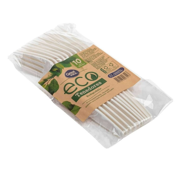 Tenedor Biodegradable, 10 Un