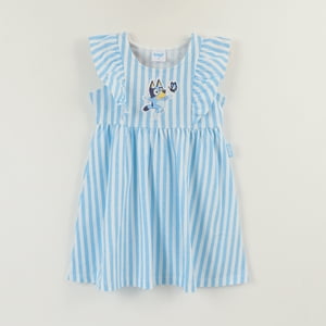Vestido Sin Manga Niña Blanco Rayas Bluey Jump Bluey