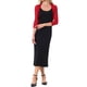 thumbnail image 2 of INSPIRE CHIC Bolero de Mujer Semi Transparente con Mangas 3/4 Cárdigan Corto Rojo Talla L, 2 of 6