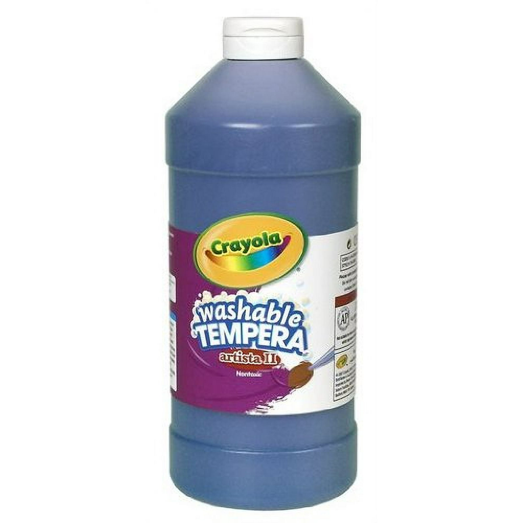 Pintura Tempera Lavable Crayola Azul Oscuro Frasco De 32 Onzas Con Dosificador