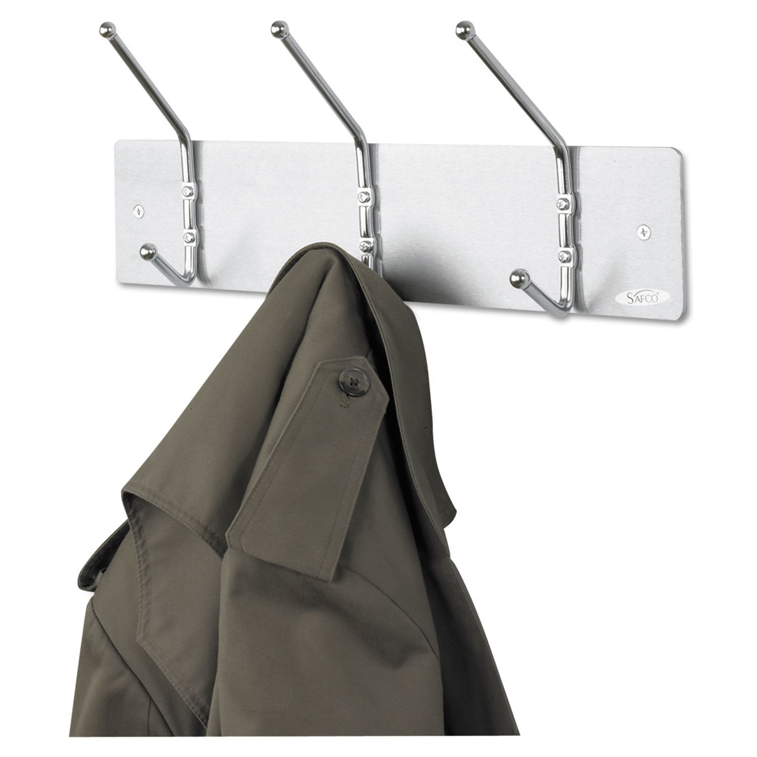 Perchero De Pared Safco 4161 Con 3 Ganchos, Plateado