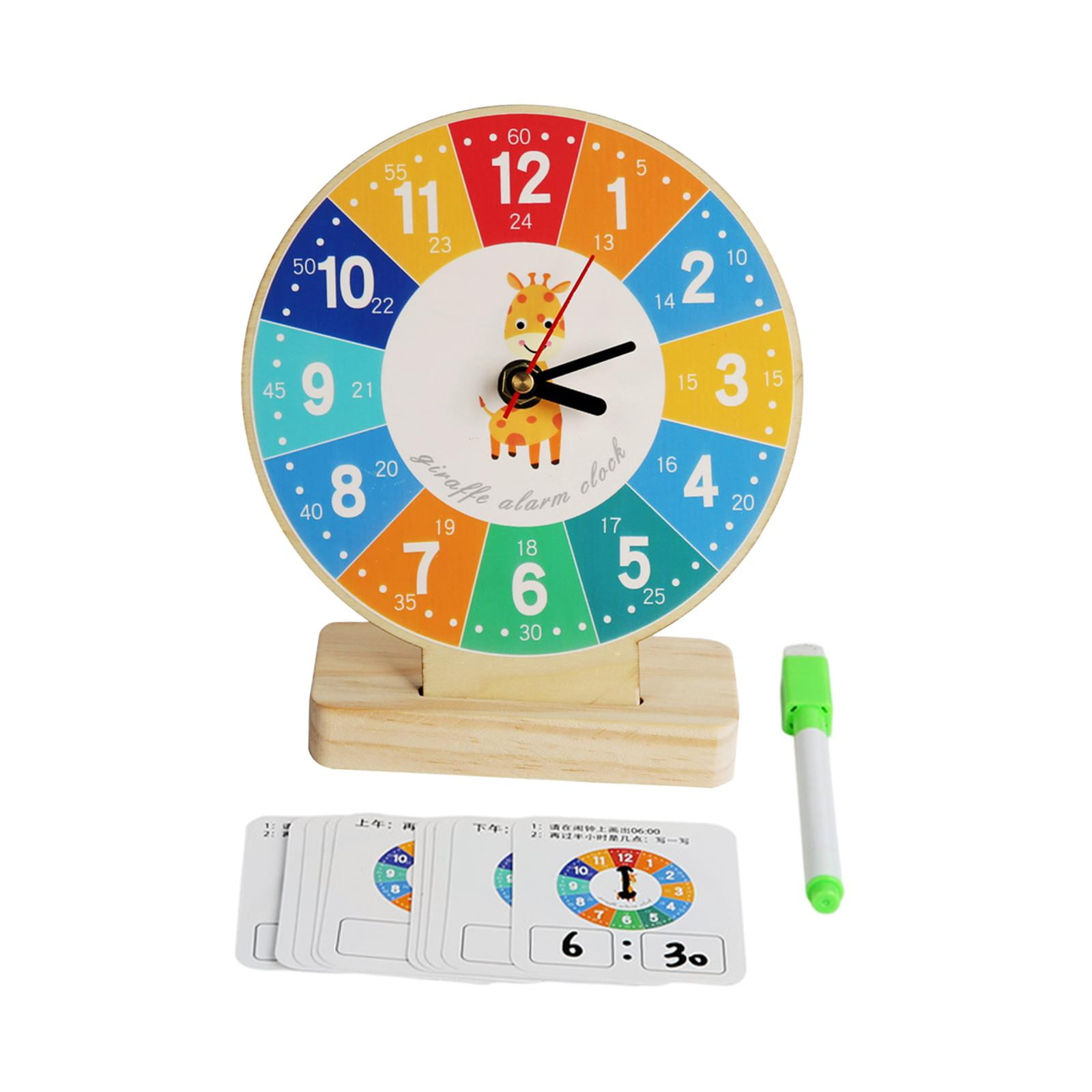 Magideal - Juguete Sensorial Kid Enseñanza Relojes Habilidades Motoras Regalo Educativo Regalos De Cumpleaños Reloj De Madera Juguete Montessori Juguete Para Eléctrico