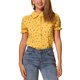 thumbnail image 1 of INSPIRE CHIC Camisa de Mujer con Cuello Peter Pan, Botones, Mangas Abullonadas, Estampada, Amarillo Púrpura Talla L, 1 of 6
