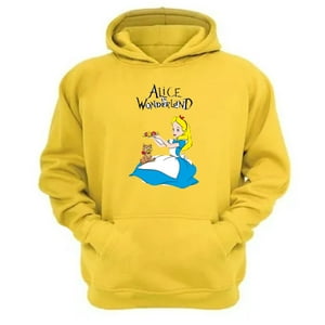 Genérico - Poleron Canguro Alicia Cuentos Infantiles Amarillo Talla S Unisex