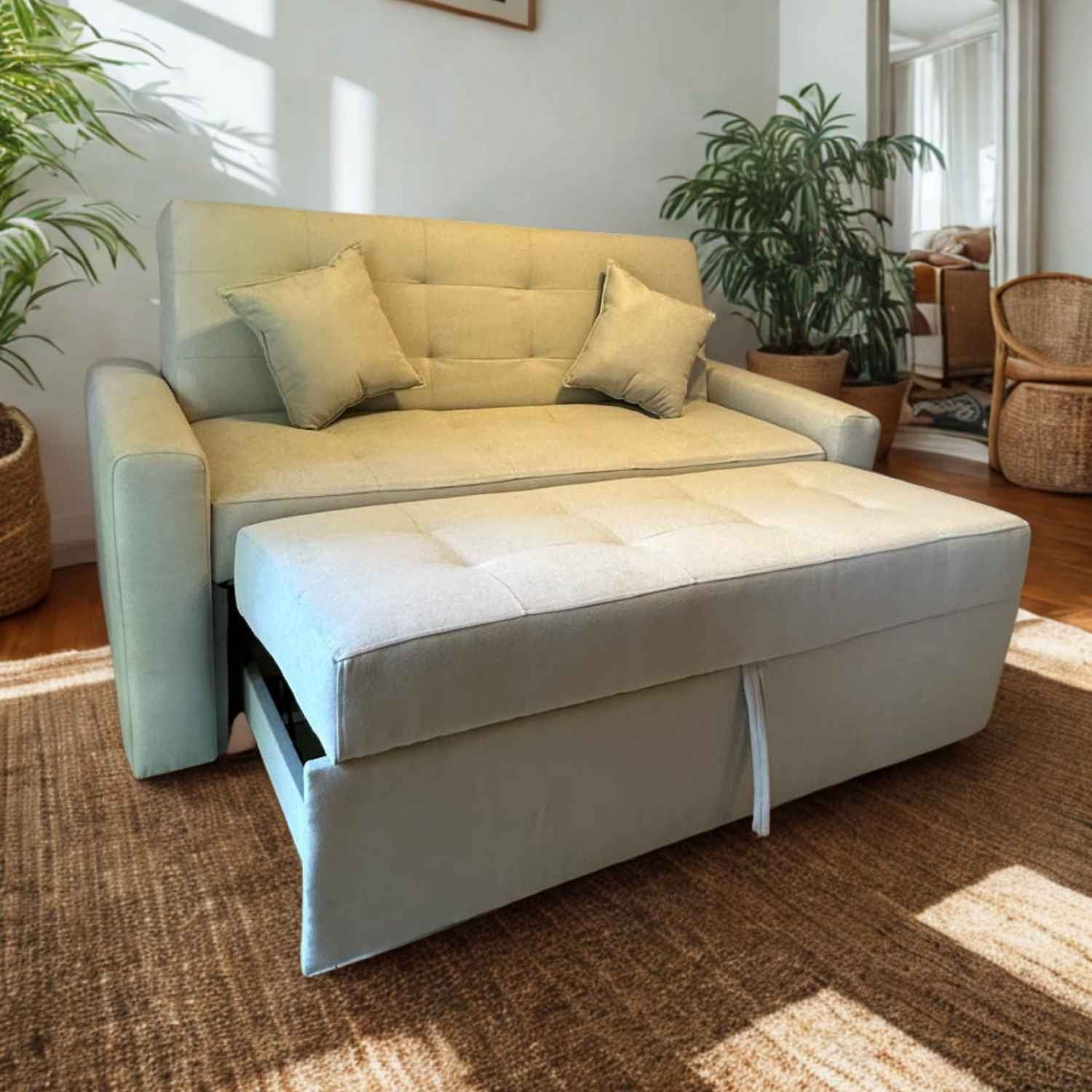 Muebles Hvm - Sofa Cama Hvm Cinema Beige Lino