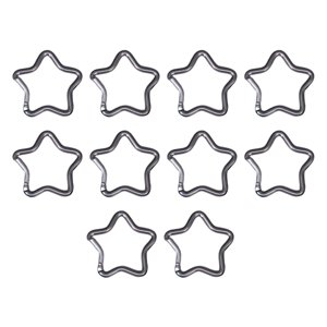 Ioensy - Mosquetón En Forma De Estrella De Cinco Puntas, 10 Uds., Para Botellas De Agua, Mochilas, Pesca, Color Plateado