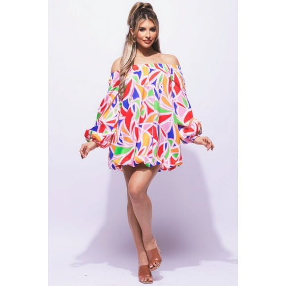 Vestido Mini Casual De Fiesta Con Hombros Descubiertos Y Mangas Largas Color Rosa (para Mujer)