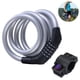 thumbnail image 1 of Candados para bicicletas con cable en espiral, seguro, reiniciable, con combinación y soporte de montaje, 1 of 8
