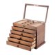 thumbnail image 3 of Joyero De Madera Con Cerradura Caja De Almacenamiento De Joyas Para Broches Pendientes Anillos Espejo Forro Marrón, 3 of 5