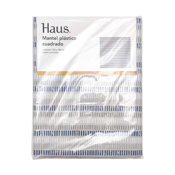 Mantel plástico 150x150 Cm Azul/Gris Cuadros | Lider