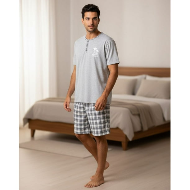 Pijama Hombre Verano Short Y Polera Colores 522