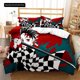 thumbnail image 1 of Demon Slayer Nezuko Tanjirou Bedding Set Boys Girls Twin Queen Size Duvet Cover Pillowcase Bed Boys AdultBed Sheets, 1 of 5
