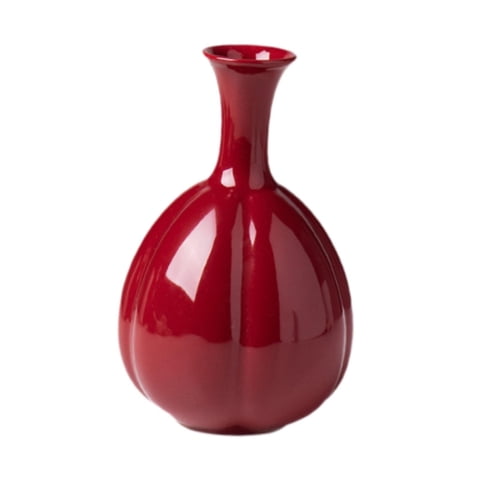 Magideal - Jarrón De Cerámica Roja, Floreros, Jarrones Decorativos Rústicos, Jarrón Rojo Pequeño Para Estantería, Dormitorio, Decoración Del Hogar, Habitación De