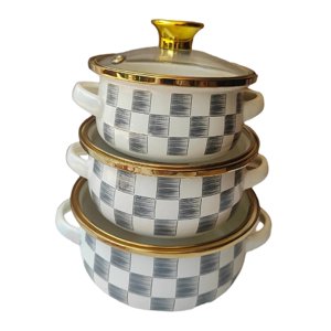 Bothyi - 3 Ollas Esmaltadas Antiadherentes Para Cocinar Frijoles A Fuego Lento, Ideales Para Restaurantes, Cocinas Y Hogares.