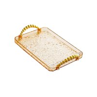 Magideal - Bandeja Rectangular Para Servir, Organizador De Tocador De Baño Con Asas, Bandeja De Almacenamiento De Joyas, Plato De Fruta Para El Hogar, Encimera Ámbar