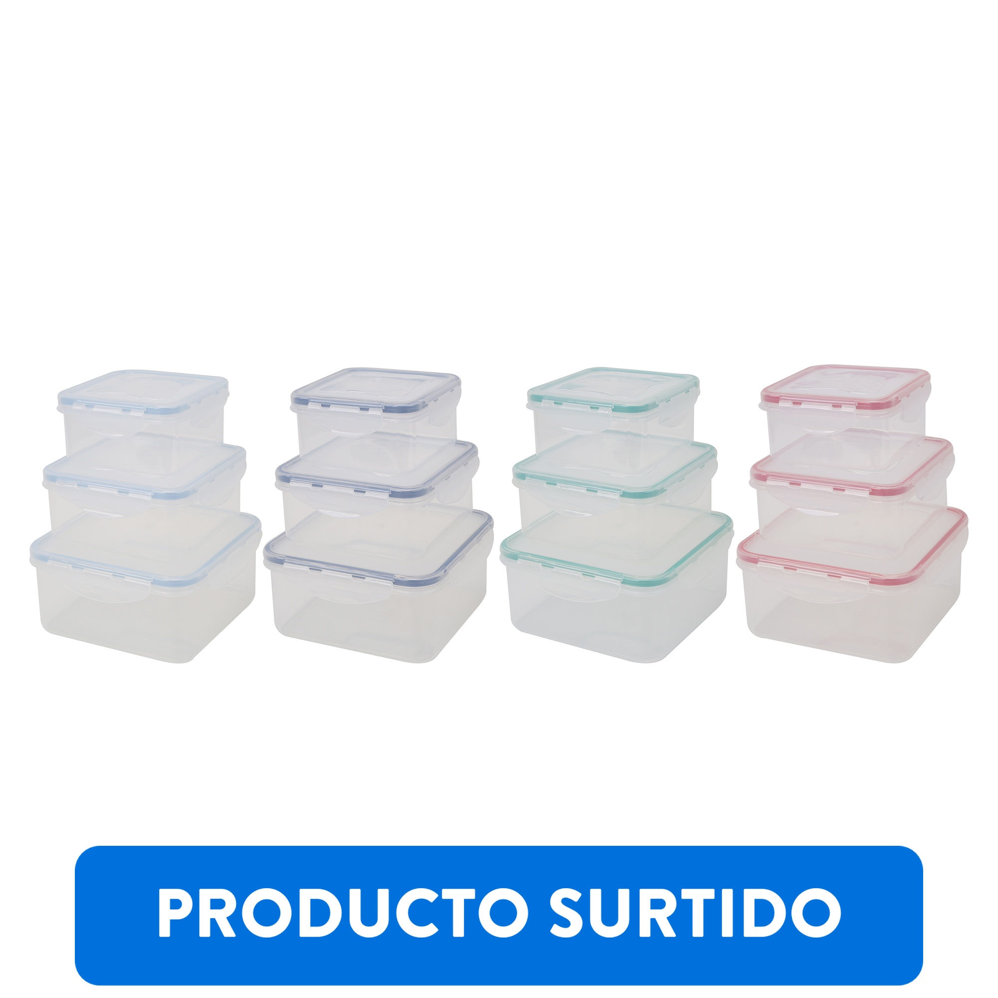 Haus - Contenedor Con Alitas Cuadrado Set 3 Multicolor