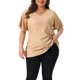 thumbnail image 1 of Agnes Orinda Blusas de Mujer Tallas Grandes Cuello en V Metálico Manga Corta Camiseta Tops de Fiesta 3X Champán, 1 of 6