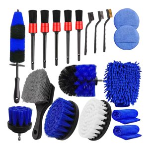 Ioensy - Juego De Detalles De Coches, Cepillo De Limpieza Para Ruedas Interiores Y Exteriores, 19 Uds.