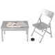 thumbnail image 4 of Mini silla y mesa plegables a escala 1/6 para figuras de acción de 12 "plateadas, 4 of 5