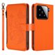 thumbnail image 2 of Funda Cartera Mariposa para [Xiaomi 15] con Soporte y Cremallera Naranja, 2 of 6