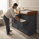 thumbnail image 2 of Cómoda Mudador de Madera 9 Cajones Mueble Cambiador Ergonómico - Gris Grafito - 120x40x90 cm, 2 of 3