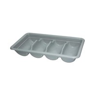 Magideal - Soporte Para Cubiertos De 4 Compartimentos, Bandeja Organizadora De Cubiertos, Cucharas, Tenedores, Soporte Para Utensilios De Cocina Para Habitación, Gris