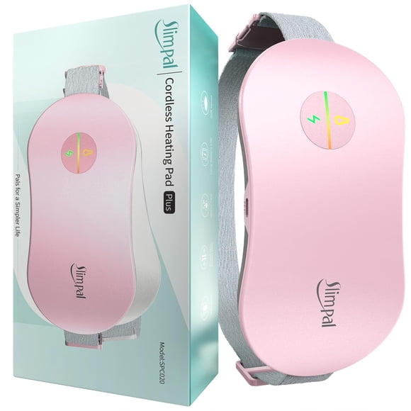 Almohadilla térmica Slimpal para calambres menstruales recargable, color rosa