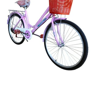 Vipnetwork - Bicicleta Aro 26 Puleda Rosado De Paseo Con 7 Velocidades Y Freno Disco