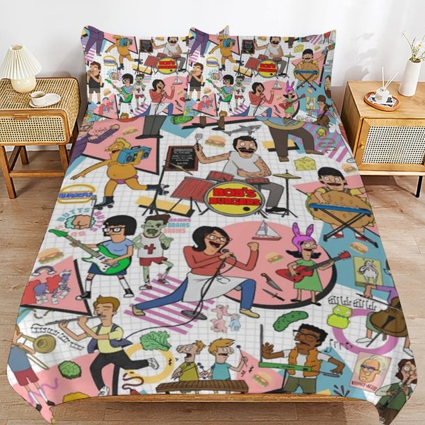 Bob's Burgers Duvet Cover Set 3 Piece Bedding Set Double Sided Printing Decorative Comforter Cover Set