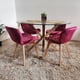 thumbnail image 1 of Comedor Mesa Warwick Vidrio 100cm + 4 Sillas Mariposa Velvet Burdeo, 1 of 3