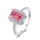 thumbnail image 2 of Anillos de Boda de Moissanita Corte Esmeralda de 2 Uds para Mujer Anillo de Aniversario de Plata Esterlina Color D VVS1 Anillos de Moissanita Anillos de Diamante con Certificado, 2 of 9