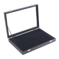 Ioensy - Bandeja Para Joyas, Caja Para Joyas, Caja De Exhibición Para Joyas, Caja Organizadora De Joyas De Mesa, Color Negro