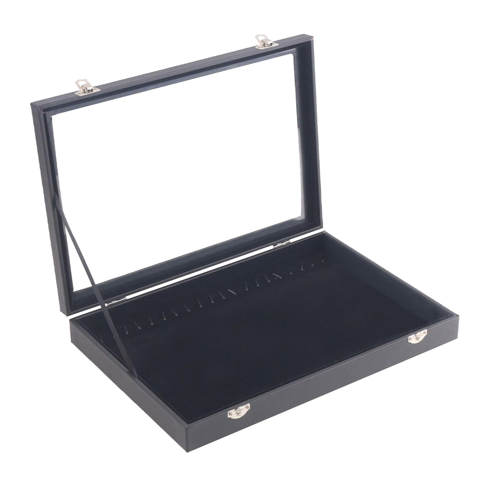 Ioensy - Bandeja Para Joyas, Caja Para Joyas, Caja De Exhibición Para Joyas, Caja Organizadora De Joyas De Mesa, Color Negro