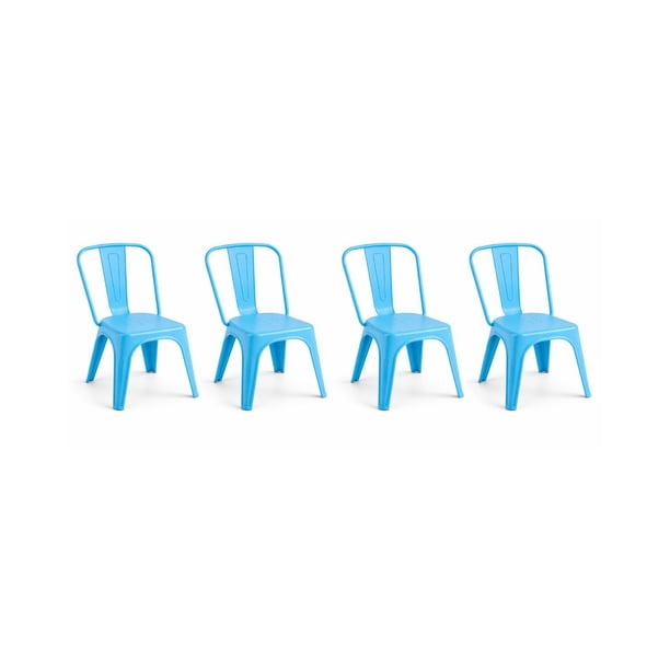 Pack 4 Sillas Tolix Kids De Polipropileno - Celeste